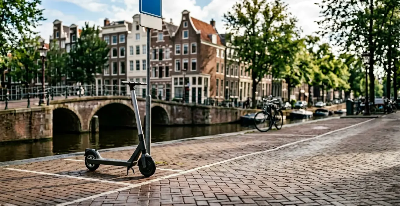 Deelscooter correct geparkeerd in parkeervak Amsterdam