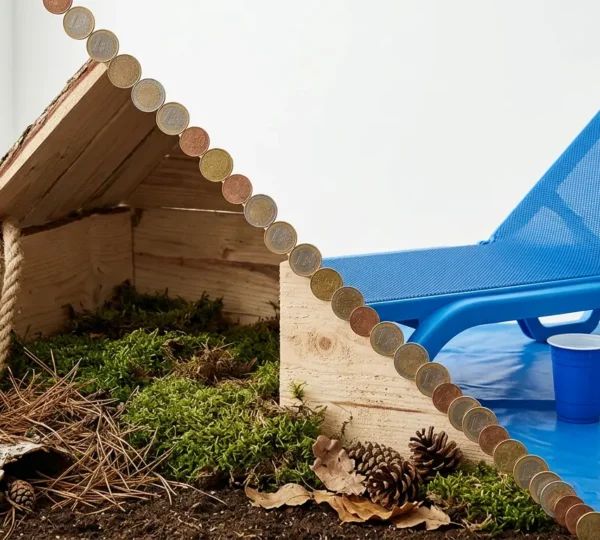 Visualisatie van prijsverschil tussen eco-lodge in Drenthe en all-inclusive resort in Turkije