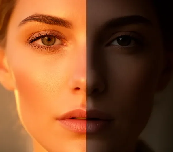 Close-up van een gevoelige huid met natuurlijke producten zoals kamille en aloë vera