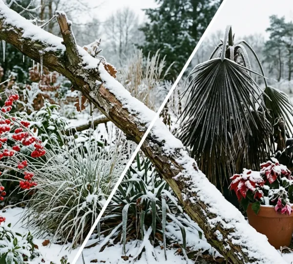Contrast tussen winterharde inheemse Nederlandse planten en kwetsbare exotische tuincentrumplanten