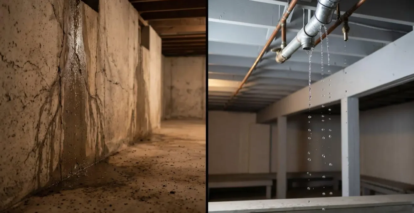 Vergelijking tussen grondwaterschade en directe neerslagschade in kelderruimte