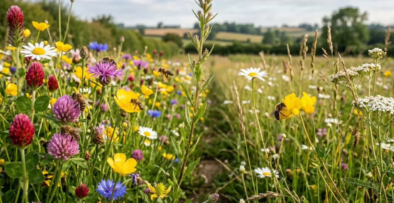 Twee bijen naast elkaar op verschillende bloemen toont het verschil in grootte en uiterlijk